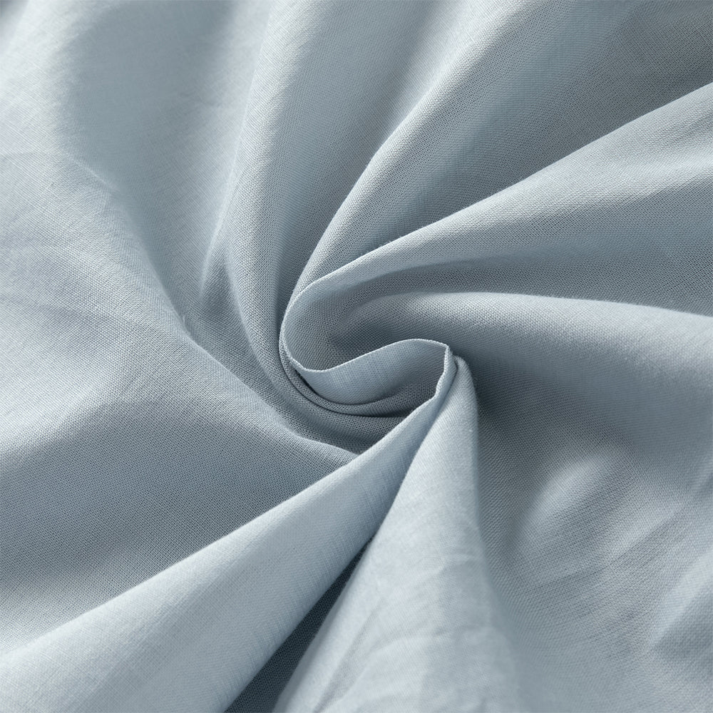 فستان للبنات الصغيرات بأكمام طويلة من التول باللون الرمادي الأزرق بتصميم أميري مزين بعقدة ودانتيل الزهور