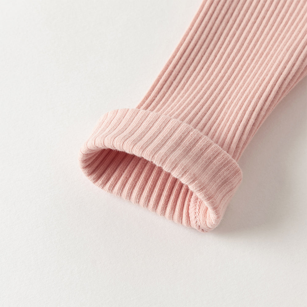 فستان أميرة للأطفال على شكل A بأكمام طويلة من التريكو الوردي مع تنورة من التول، مزود بكتفية مطابقة للزينة