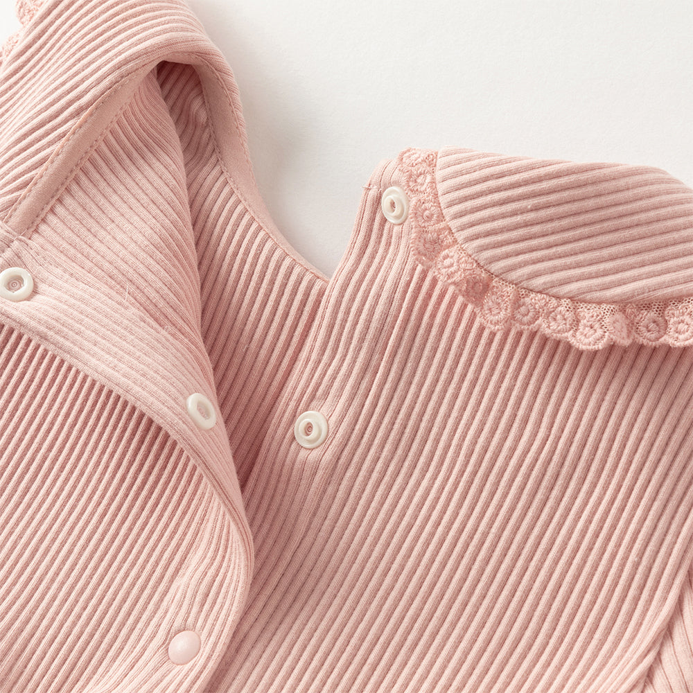 فستان أميرة للأطفال على شكل A بأكمام طويلة من التريكو الوردي مع تنورة من التول، مزود بكتفية مطابقة للزينة