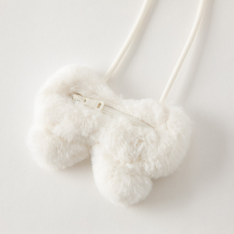 فستان بنات طويل الأكمام باللون الأبيض الحليبي من قماش تويد كلاسيكي محبوك مع تنورة تول بأسلوب أميرة