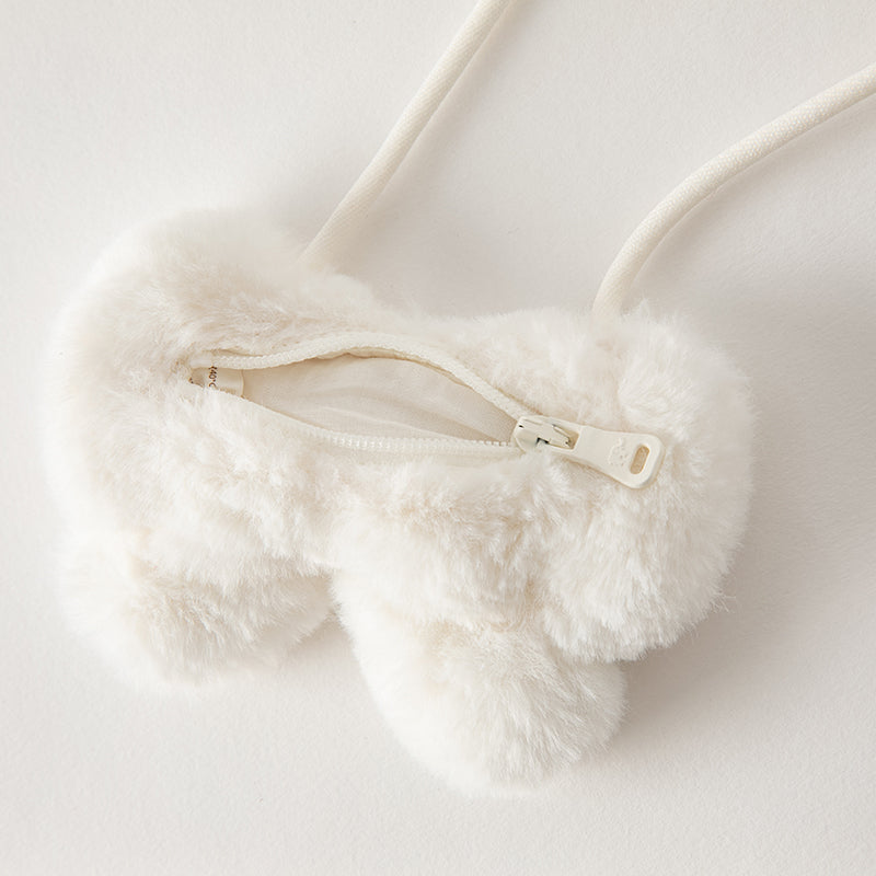 فستان بنات طويل الأكمام باللون الأبيض الحليبي من قماش تويد كلاسيكي محبوك مع تنورة تول بأسلوب أميرة