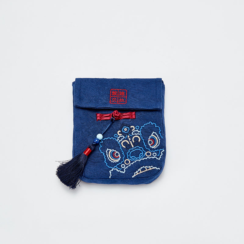 حقيبة كروس بودي جينز زرقاء عصرية بتطريز صيني، مناسبة للبنين والبنات