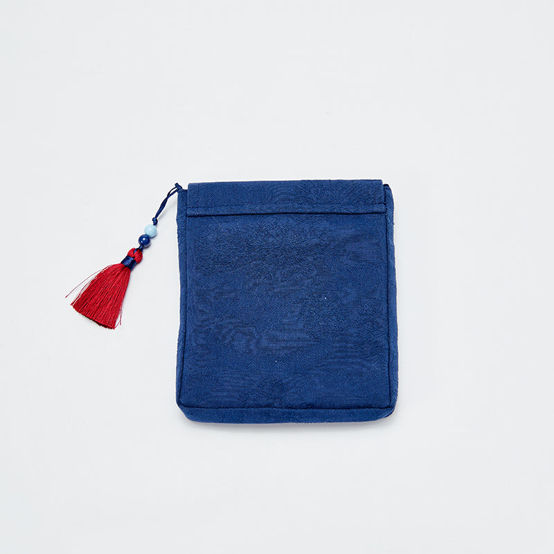 حقيبة كروس بودي جينز زرقاء عصرية بتطريز مستوحى من الأسلوب الصيني، مناسبة للبنين والبنات