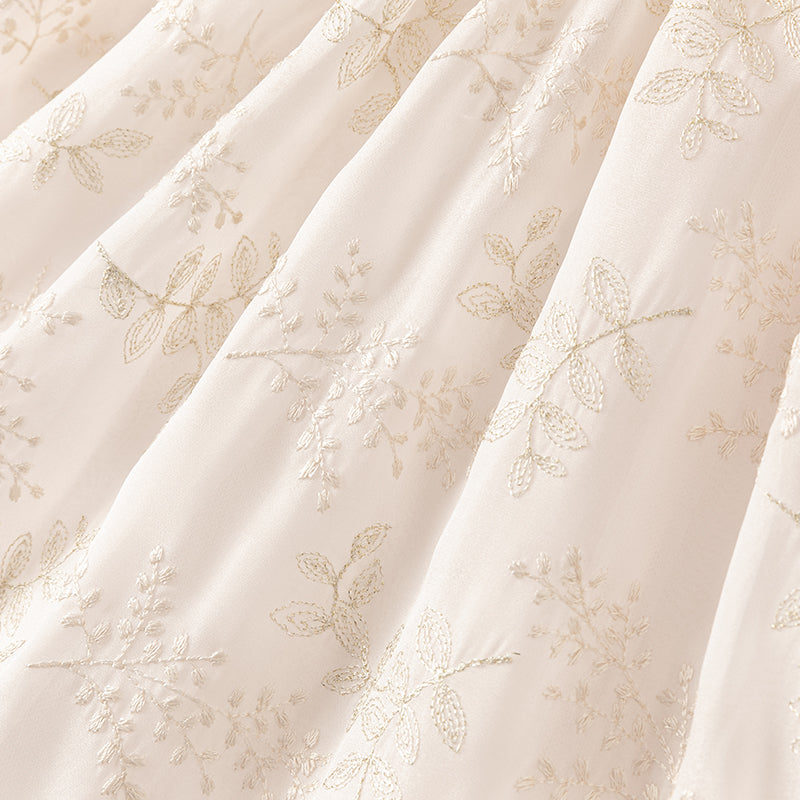 فستان بنات طويل الأكمام بقماش محاك باللون البنفسجي الغباري مع تنورة تول بأسلوب أميرة