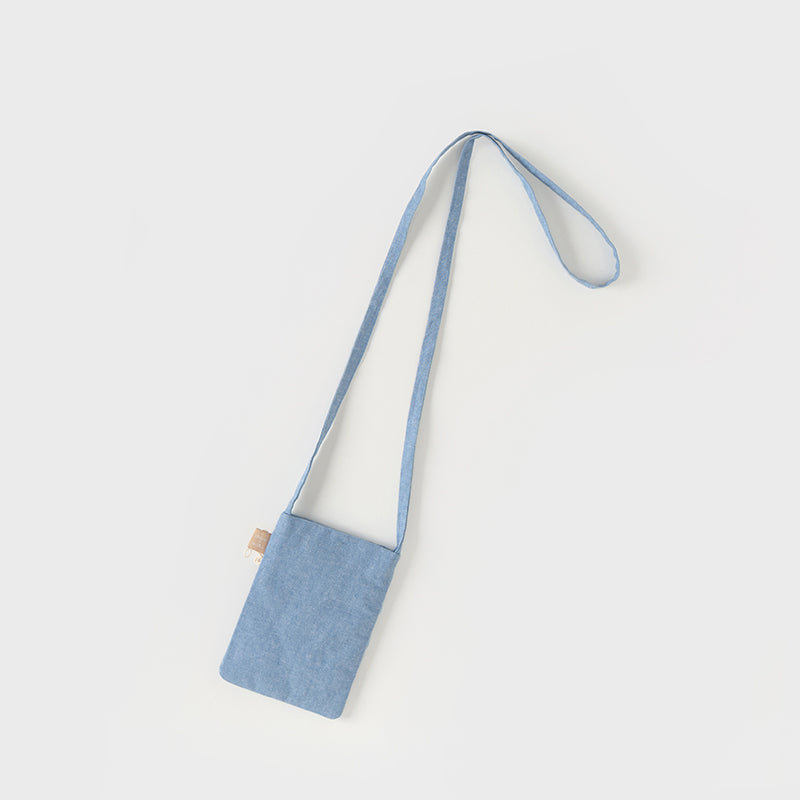 حقيبة كروس بودي جينز زرقاء للبنات مزينة بفراشة ثلاثية الأبعاد من التول