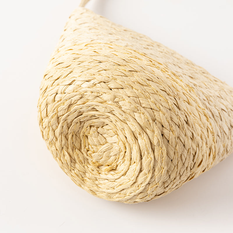 حقيبة كروس بودي كاكي فاتح للبنات بتصميم منسوج بأسلوب عطلة