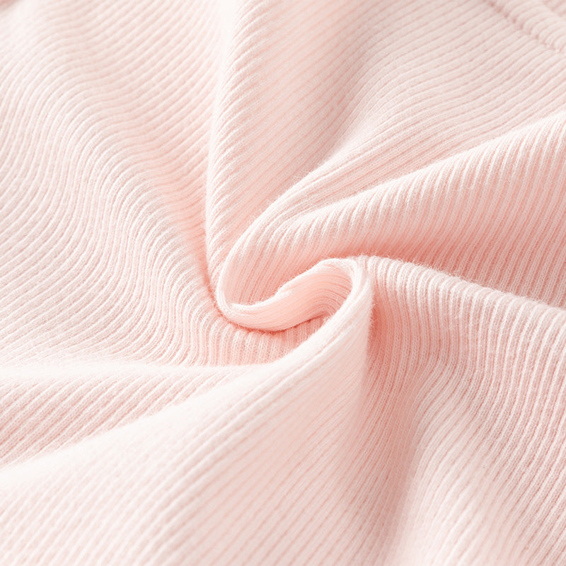 فستان بنات طويل الأكمام من قماش محبوك وردي مع تنورة تول بأسلوب أميرة