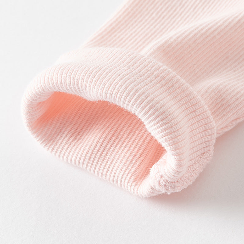 فستان بنات طويل الأكمام من قماش محبوك وردي مع تنورة تول بأسلوب أميرة