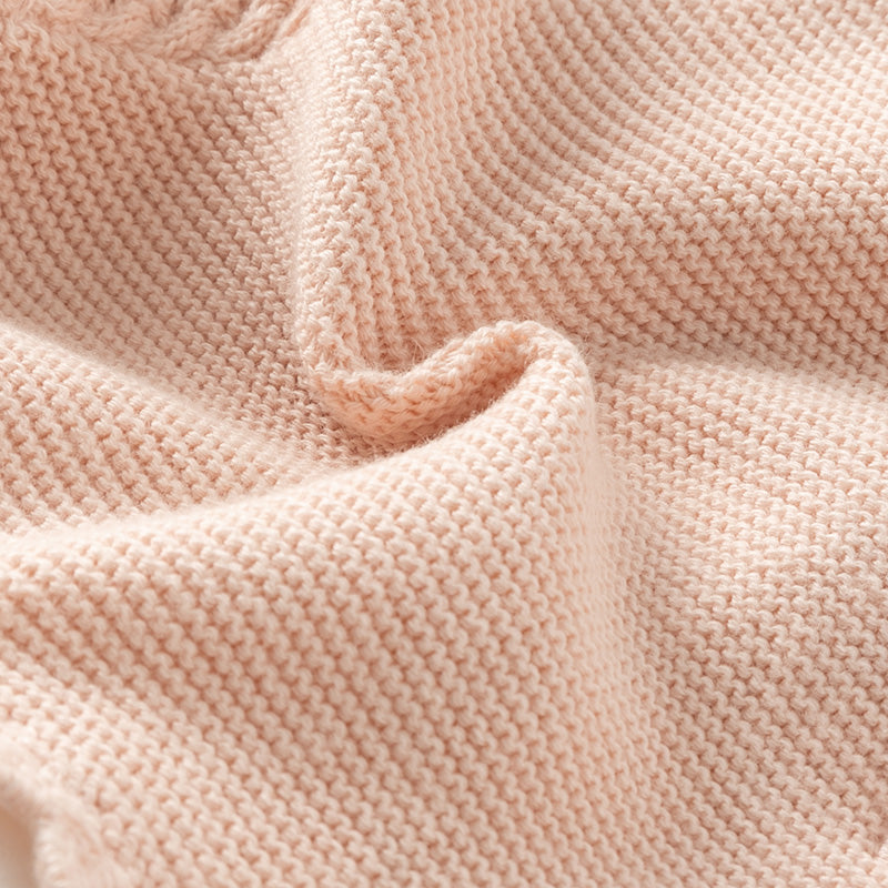 فستان للأطفال بأكمام طويلة من التريكو الوردي البرتقالي مع تنورة من التول