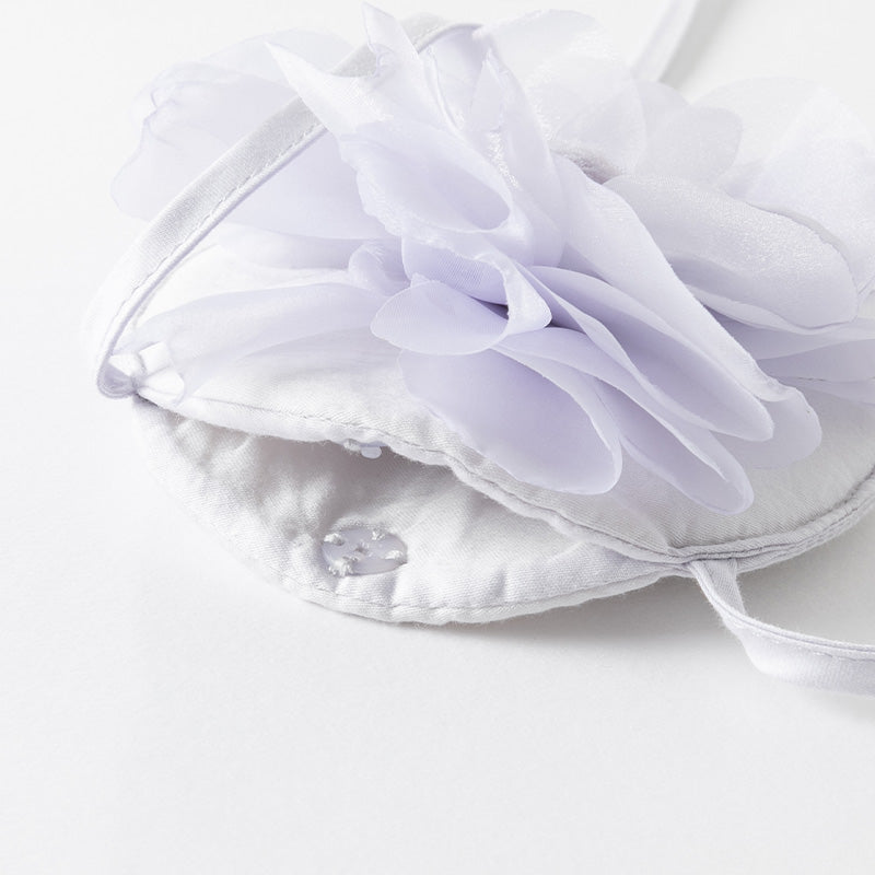 فستان بنات بأكمام طويلة من التول بنفسجي غباري تصميم صيني (يشمل حقيبة كروس)