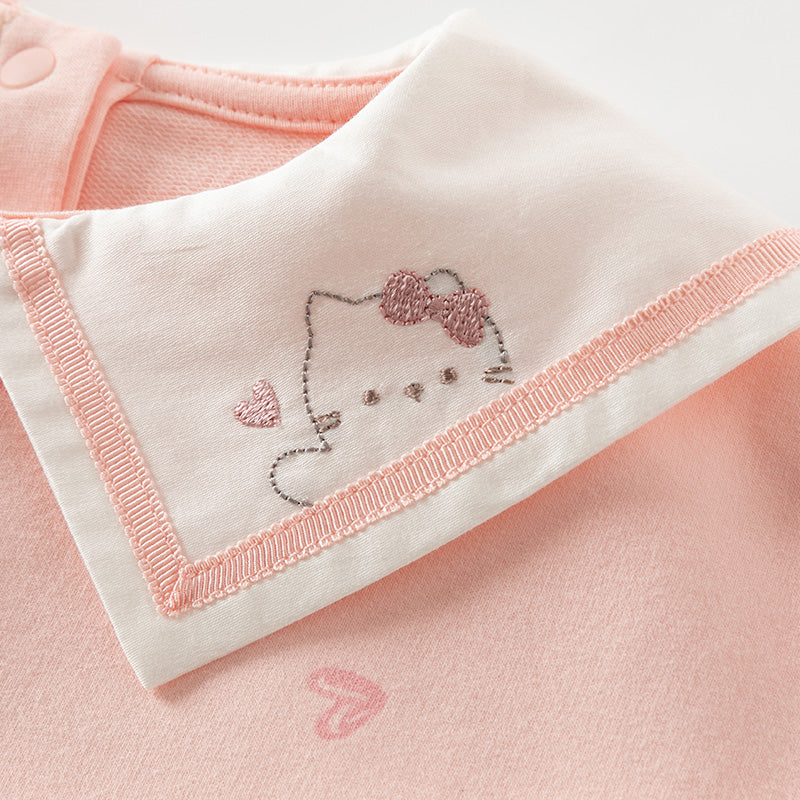 فستان بنات طويل الأكمام وردي لطيف بتنورة تول رمادي فاتح بأسلوب أميرة