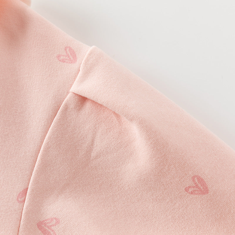 فستان بنات طويل الأكمام وردي لطيف بتنورة تول رمادي فاتح بأسلوب أميرة