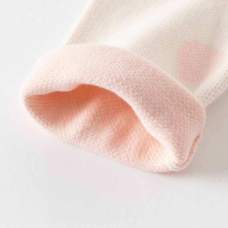 فستان للبنات الصغيرات بأكمام طويلة من التول الوردي مع عناصر محبوكة وزخرفة الأرنب