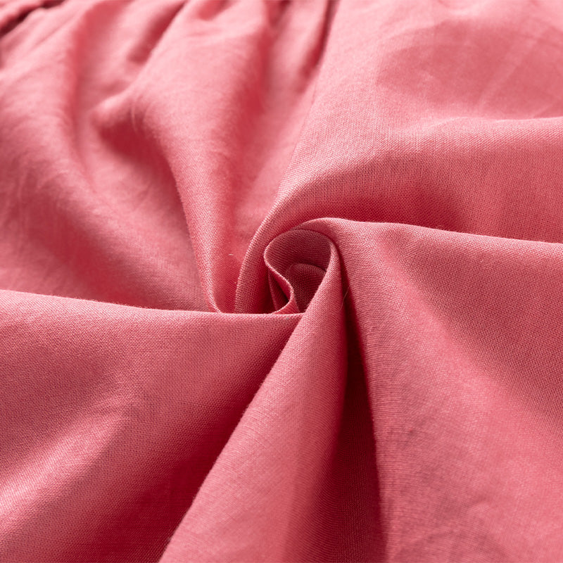 فستان بنات طويل الأكمام من التول باللون الأحمر بأسلوب أميرة