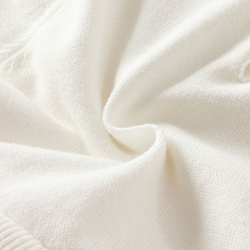 فستان بنات طويل الأكمام من قماش محبوك باللون البيج مع تنورة تول وردية بأسلوب أميرة