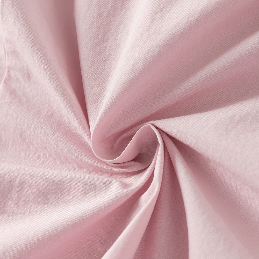 فستان بنات بأكمام طويلة من القطن باللون وردي، أسلوب لطيف