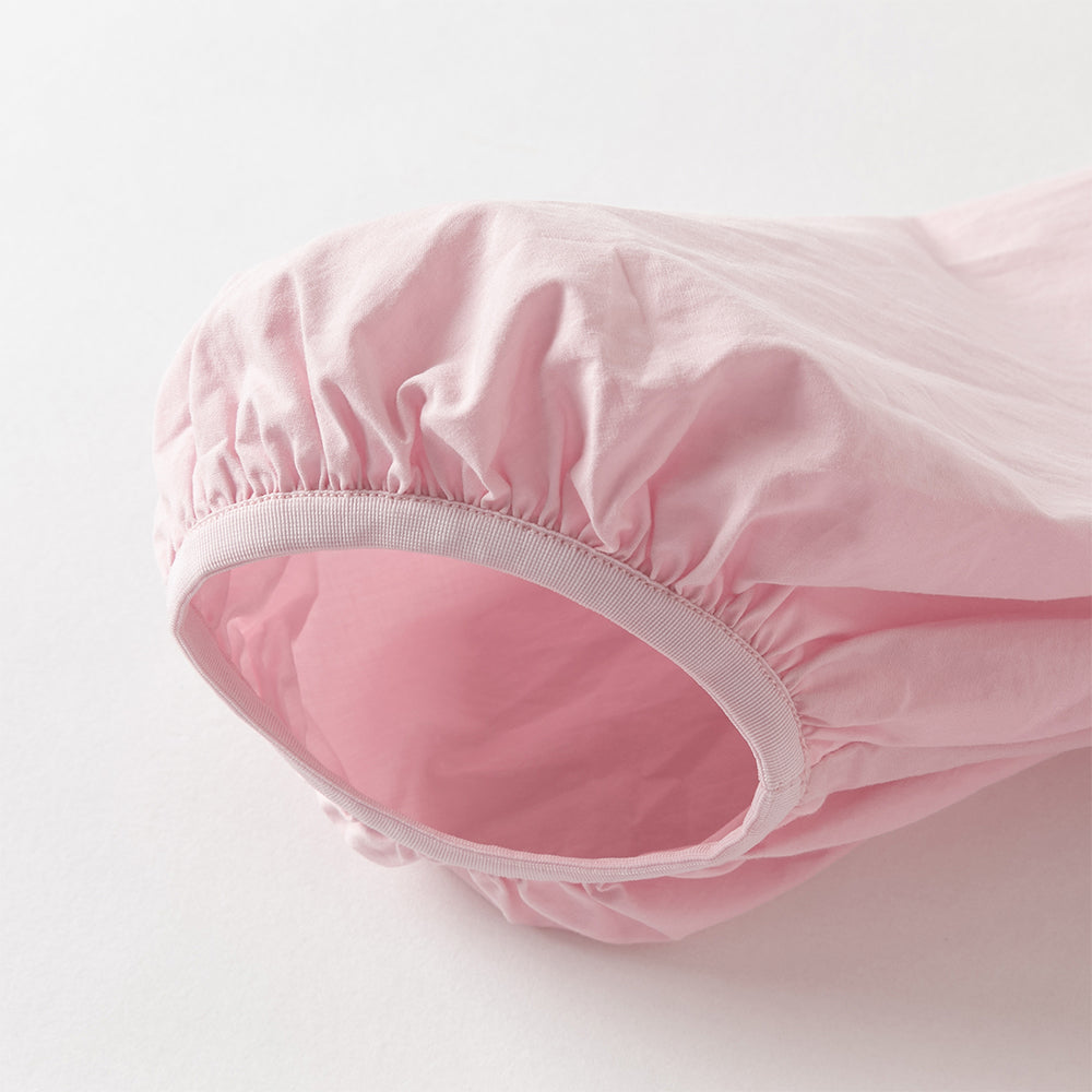 فستان بنات بأكمام طويلة من القطن باللون وردي، أسلوب لطيف