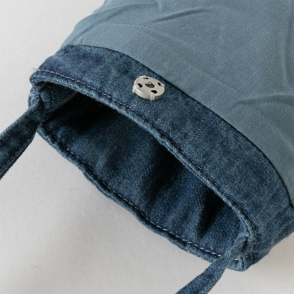 حقيبة كروس بودي جينز زرقاء للبنات بتطريز صيني عصري