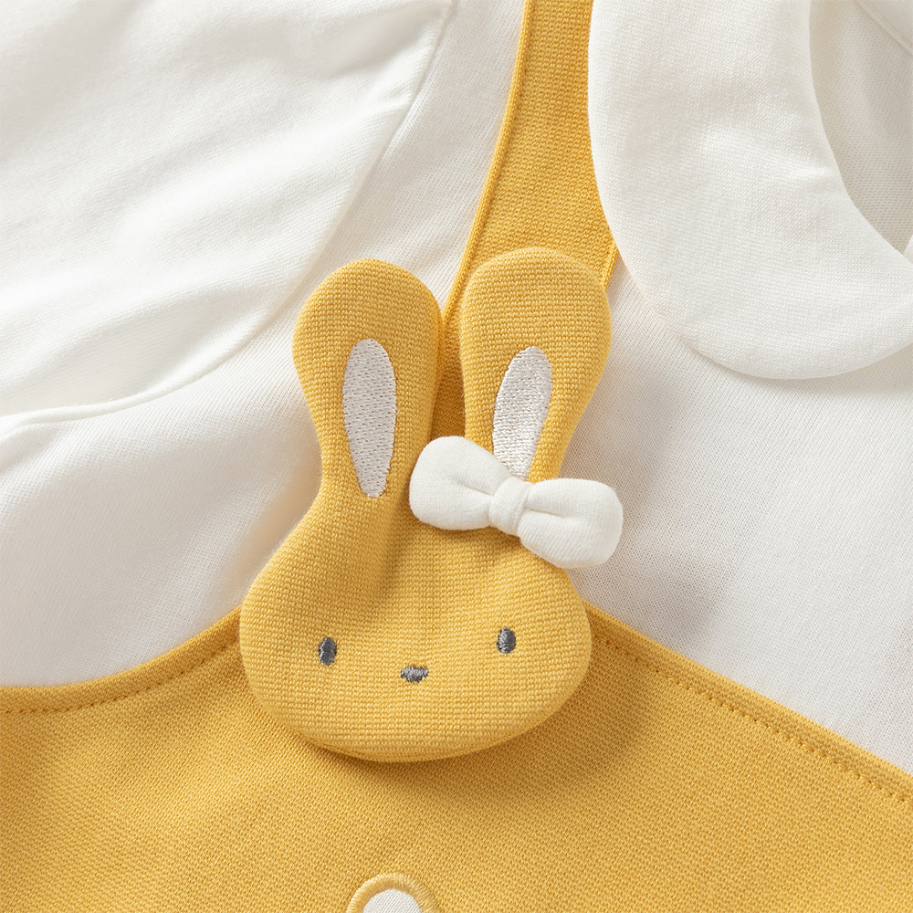 فستان بنات طويل الأكمام باللون الأصفر بتصميم A أسلوب لطيف