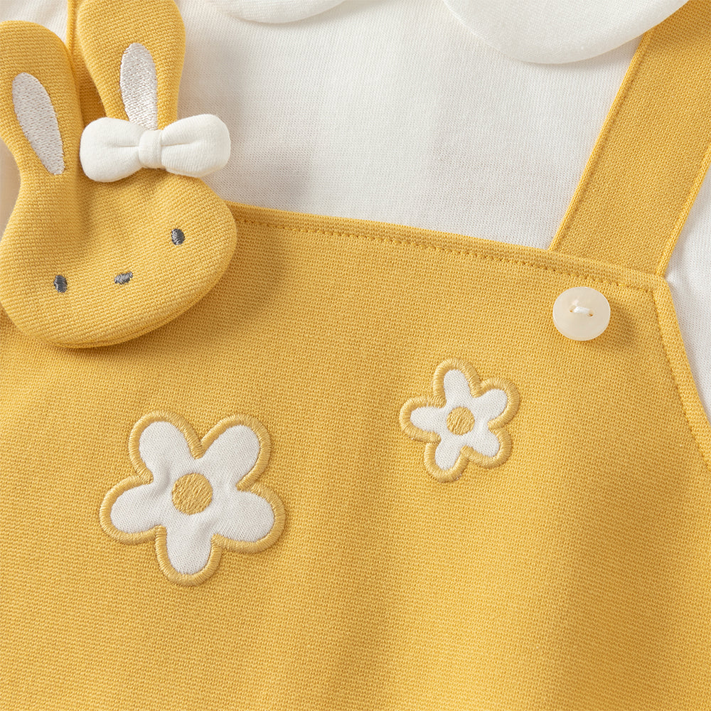 فستان بنات طويل الأكمام باللون الأصفر بتصميم A أسلوب لطيف