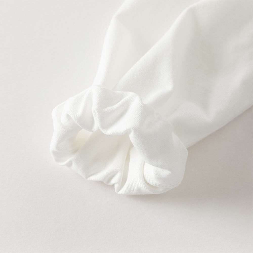 فستان بنات طويل الأكمام باللون الكحلي مع زينة فراشة من التول قابلة للإزالة