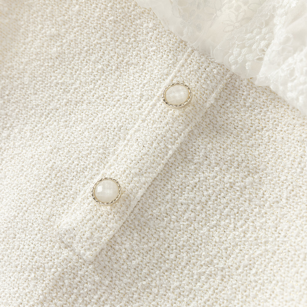 فستان بناتي بدون أكمام من قماش تويد، بتنورة تول بأسلوب أميرة(يشمل حقيبة كروس)