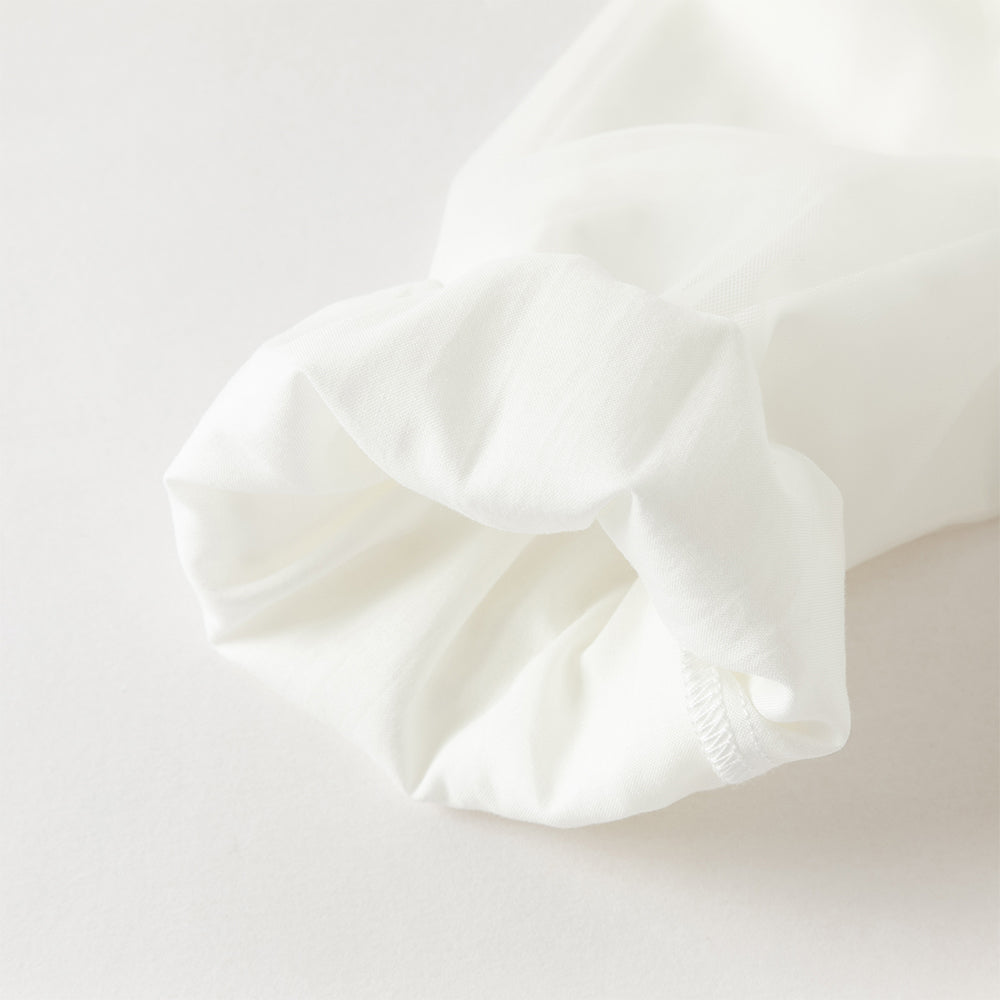 فستان بنات طويل الأكمام من التول باللون البيج مزين بتطريز الزهور، أسلوب أميرة