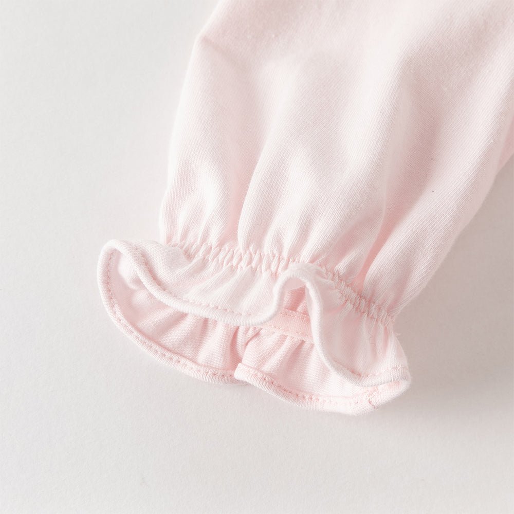 رومبر بناتي للرضّع باللون الوردي الفاتح مع تنورة تول مزينة بالدانتيل