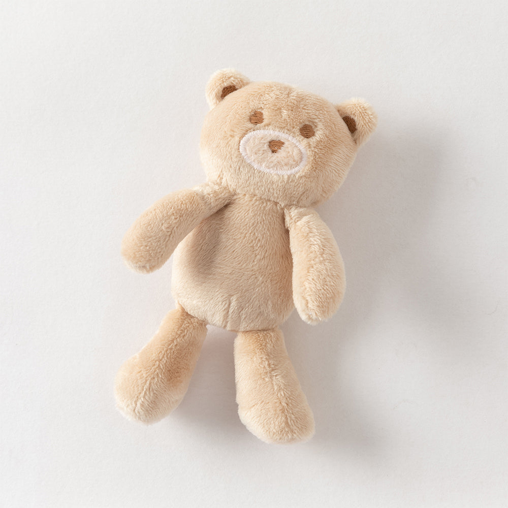 رومبر قطني للأطفال مع دُمية دب قابلة للإزالة، طبعة وردية\طبعة زرقاء