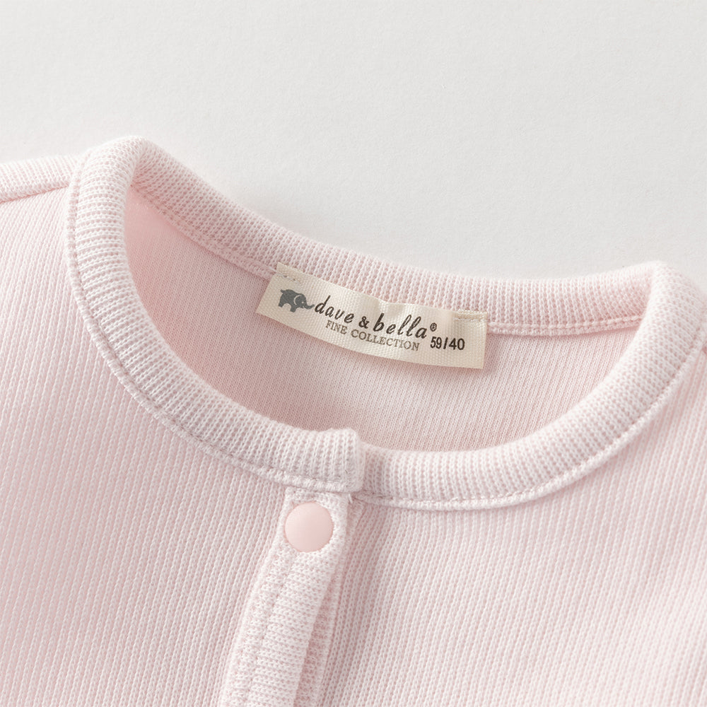 زي قطني مكون من قطعتين للبنات - رومبر بطبعة زهور مع فيست وردي مزخرف