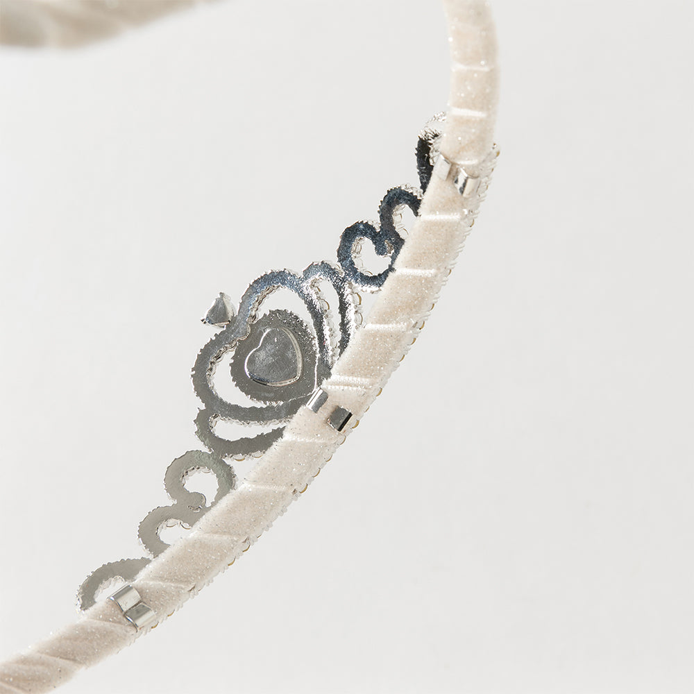 فستان بنات صغير وردي تيارا - إكسسوار شعر بتاج الأميرة مرصع بالأحجار