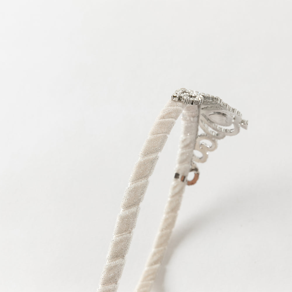 فستان بنات صغير وردي تيارا - إكسسوار شعر بتاج الأميرة مرصع بالأحجار