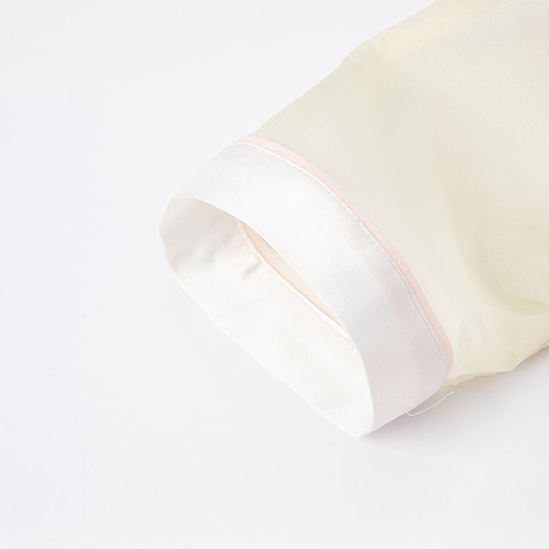 فستان بنات صيفي باللون الوردي من التول بأسلوب صيني عصري (يشمل زينة تدلي من الخيوط الصينية)