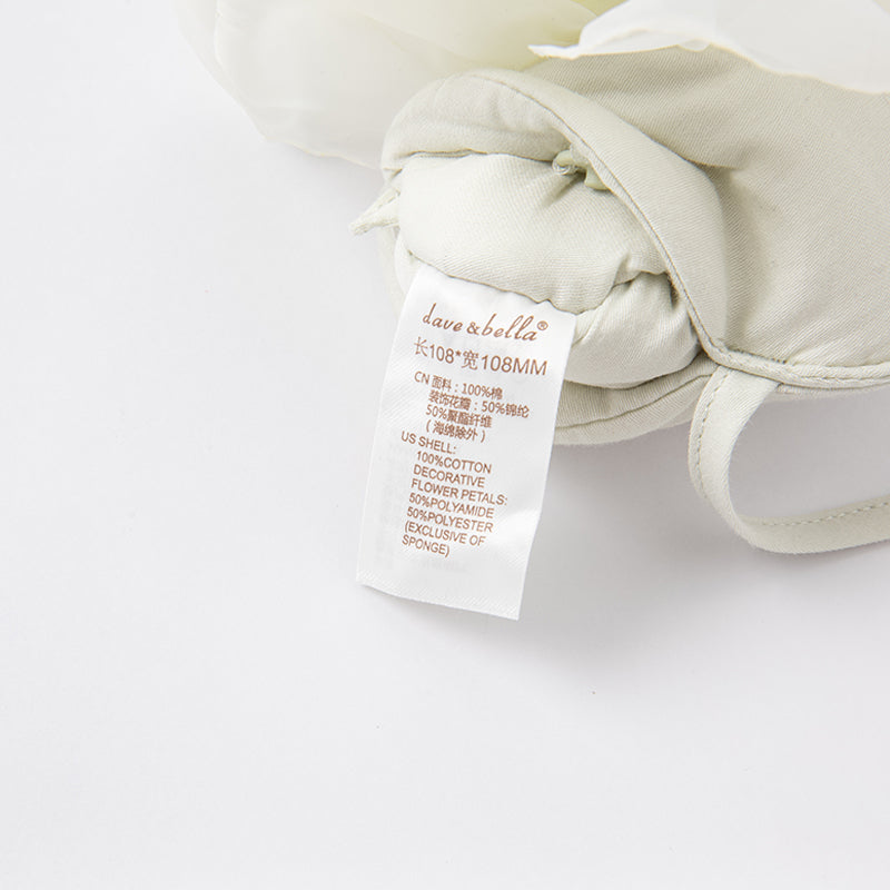 فستان صيفي للفتيات باللون الأخضر مزخرف بالزهور بتصميم حرف A بدون أكمام (يشمل حقيبة عابرة للكتف)