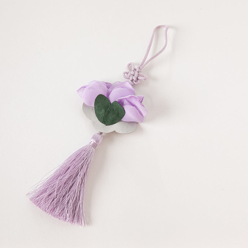 فستان بنات صيفي من التول باللون البنفسجي الفاتح بأسلوب صيني عصري (يشمل زينة تدلي من الخيوط الصينية)