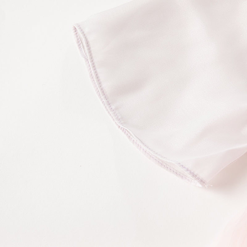 فستان بنات صيفي من التول باللون البنفسجي الفاتح بأسلوب صيني عصري (يشمل زينة تدلي من الخيوط الصينية)