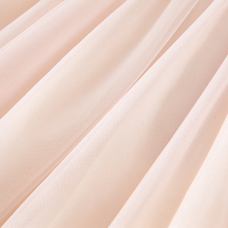 فستان بنات صيفي من التول باللون البنفسجي الفاتح بأسلوب صيني عصري (يشمل زينة تدلي من الخيوط الصينية)