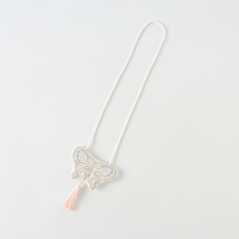 فستان شبكي أبيض صيفي للفتيات مع تطريز ووشاح كتف زخرفي (يشمل حقيبة كروس)