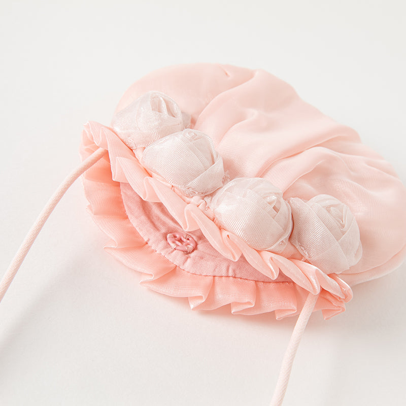 فستان صيفي للبنات بتصميم صيني مزخرف بالزهور (يشمل حقيبة كروس)