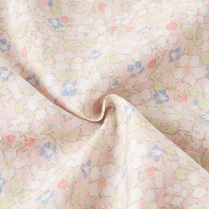 فستان صيفي للبنات بتصميم صيني مزخرف بالزهور (يشمل حقيبة كروس)