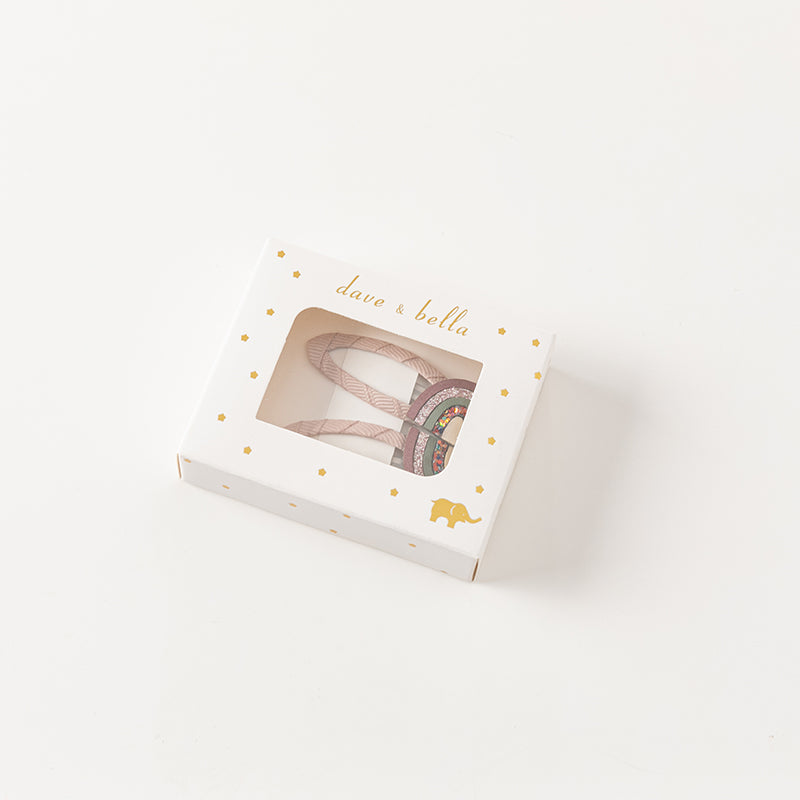 طقم مشابك شعر للبنات الصغيرات – 3 تصاميم (قوس / نجوم / وردي وبنفسجي متعدد الألوان)، إكسسوارات شعر من القماش مع لمسات لامعة للأطفال