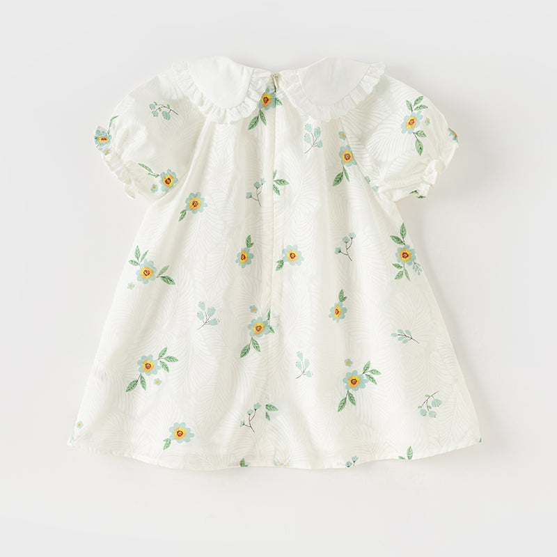 فستان بنات صيفي بطباعة زهرية بقصة على شكل حرف A بأسلوب يومي