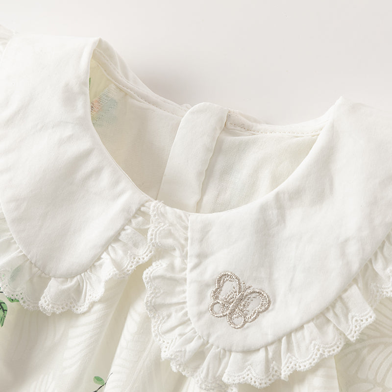 فستان بنات صيفي بطباعة زهرية بقصة على شكل حرف A بأسلوب يومي