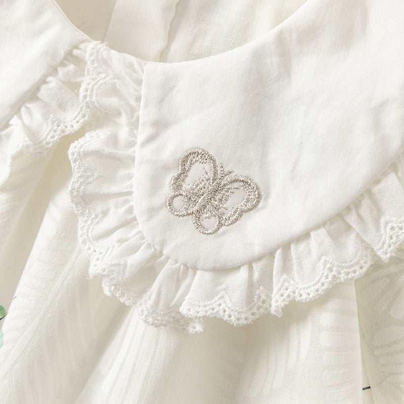 فستان بنات صيفي بطباعة زهرية بقصة على شكل حرف A بأسلوب يومي