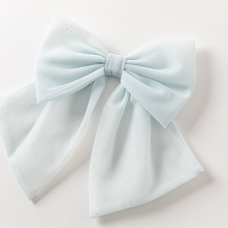 فستان بنات صيفي من التول باللون الأزرق الجليدي تصميم أميري أنيق