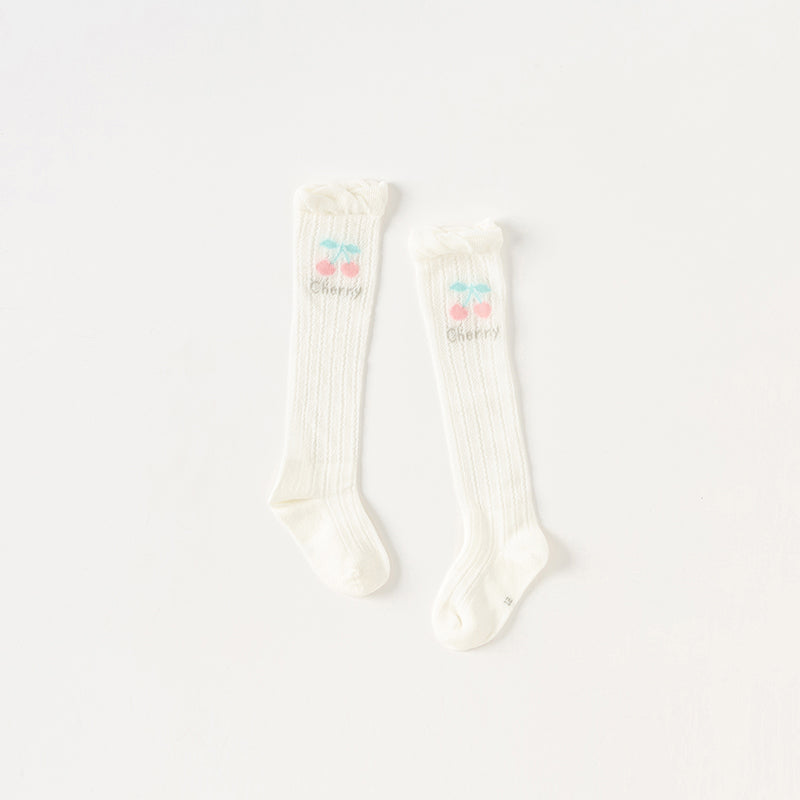 جوارب أطفال بنات صيفية خفيفة، قابلة للتنفس، مطاطية ولطيفة / شراب طويل للأطفال البنات