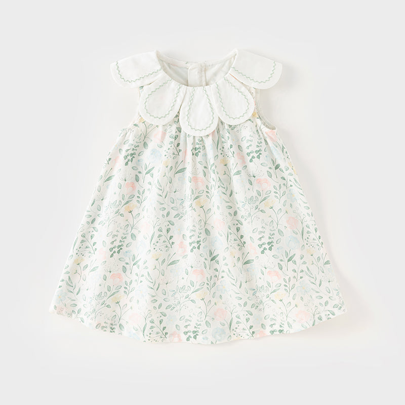 فستان بنات صيفي بطباعة زهرية بقصة على شكل حرف A بأسلوب عطلة