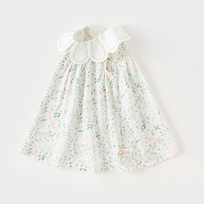 فستان بنات صيفي بطباعة زهرية بقصة على شكل حرف A بأسلوب عطلة