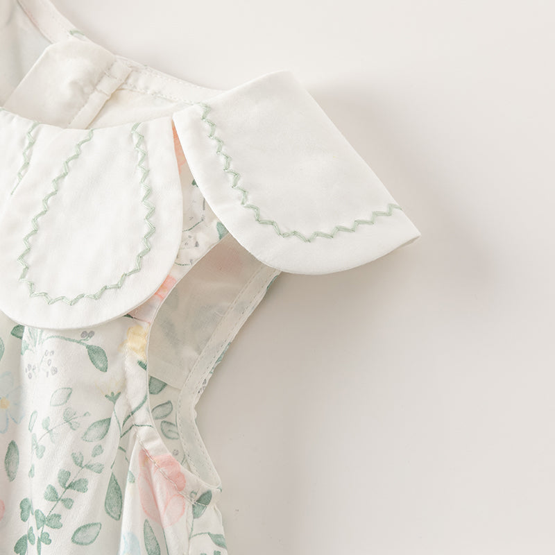 فستان بنات صيفي بطباعة زهرية بقصة على شكل حرف A بأسلوب عطلة