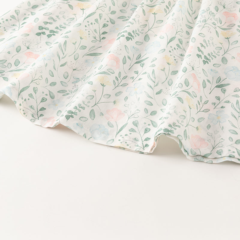 فستان بنات صيفي بطباعة زهرية بقصة على شكل حرف A بأسلوب عطلة